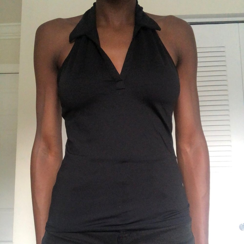 The Limited Stretch Black Halter Top